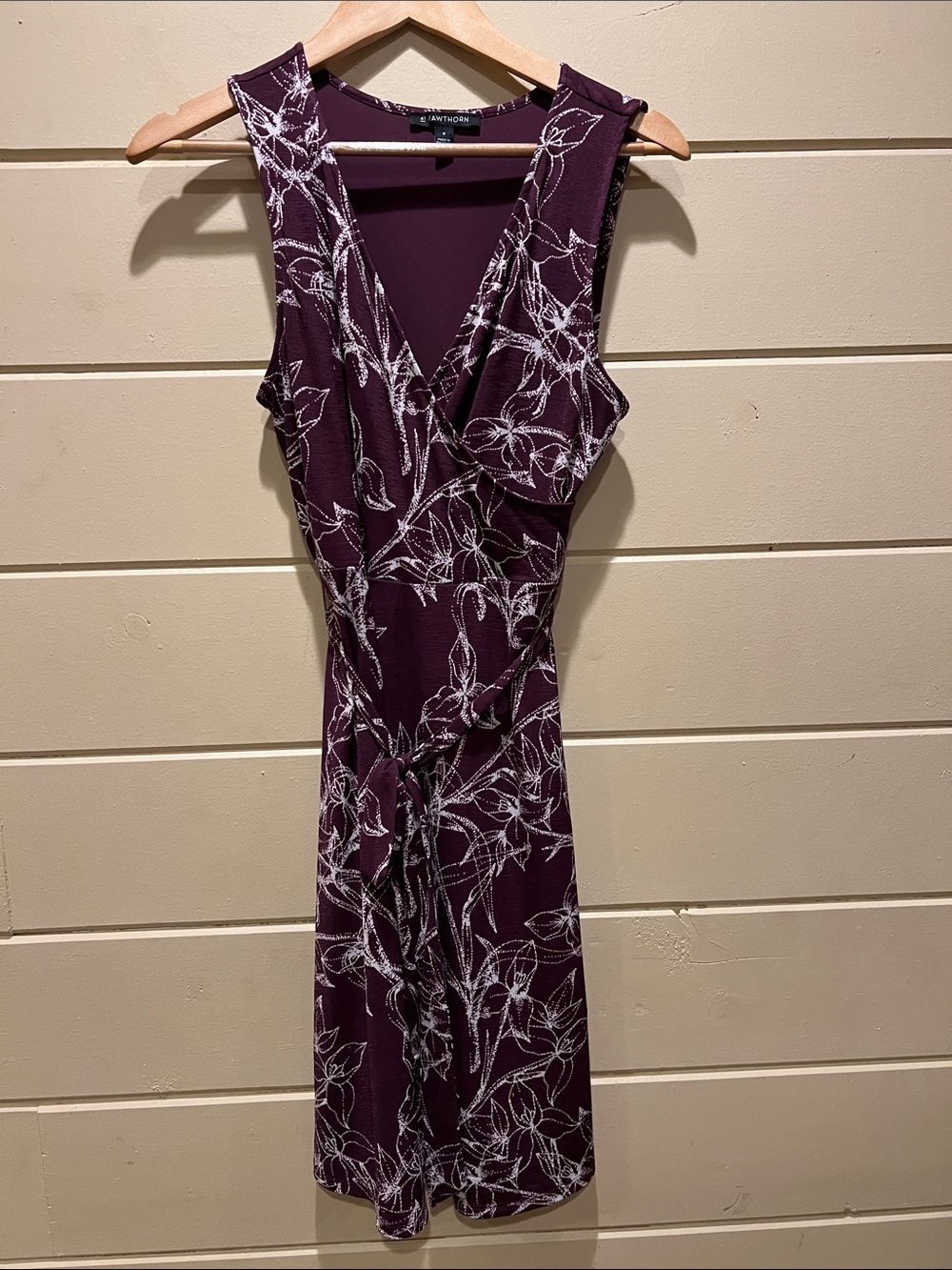 41 Hawthorn Plum Floral Faux-Wrap Dress